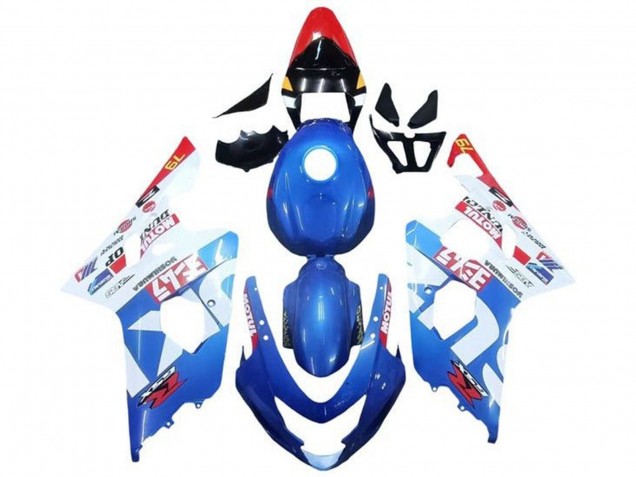 Migliori Carena Moto Suzuki GSXR 600 / GSXR 750 2004-2005 - Blu Bianco Rosso Motul