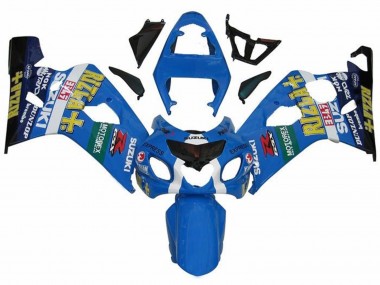 Migliori Carena Moto Suzuki GSXR 600 / GSXR 750 2004-2005 - Blu Verde Nero Giallo Rizla