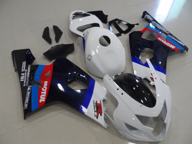 Migliori Carena Moto Suzuki GSXR 600 / GSXR 750 2004-2005 - Bianco Blu Rosso Nero Motul