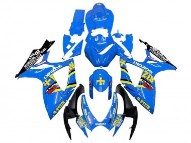 Migliori Carena Moto Suzuki GSXR 600 / GSXR 750 2006-2007 - Blu Giallo Nero Rizla