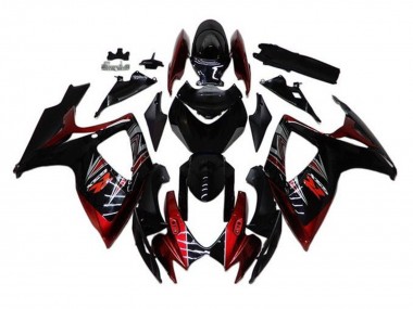 Migliori Carena Moto Suzuki GSXR 600 / GSXR 750 2006-2007 - Nero Lucido Rosso