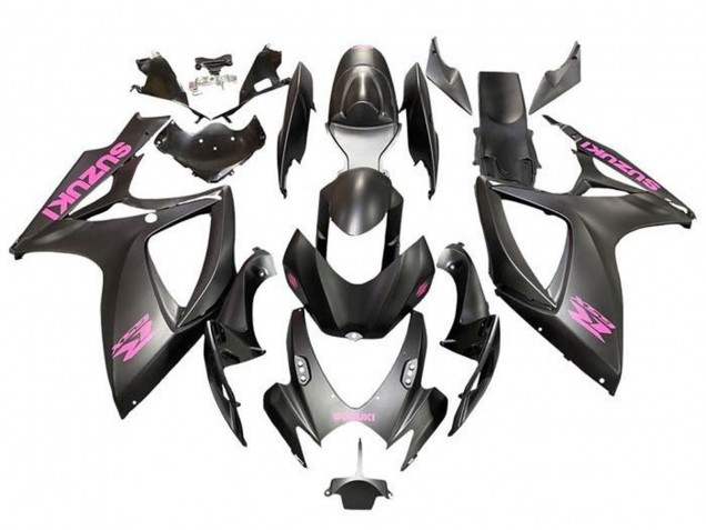 Migliori Carena Moto Suzuki GSXR 600 / GSXR 750 2006-2007 - Nero Opaco Rosa