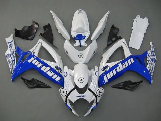 Migliori Carena Moto Suzuki GSXR 600 / GSXR 750 2006-2007 - Bianco Blu Jordan