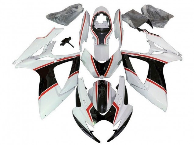 Migliori Carena Moto Suzuki GSXR 600 / GSXR 750 2006-2007 - Bianco Arancia Nero Gessato