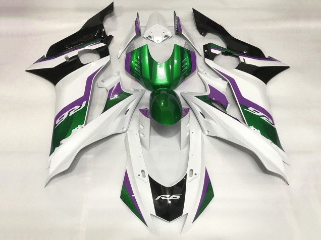 Migliori Carena Moto Yamaha YZF R6 2017-2023 - Bianco Verde Viola Nero