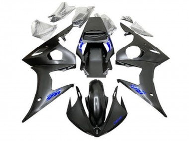Migliori Carene Moto Yamaha YZF R6 2005 - Nero Opaco Blu