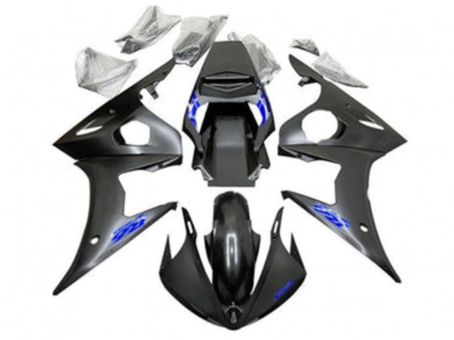 Migliori Carene Moto Yamaha YZF R6 2005 - Nero Opaco Blu