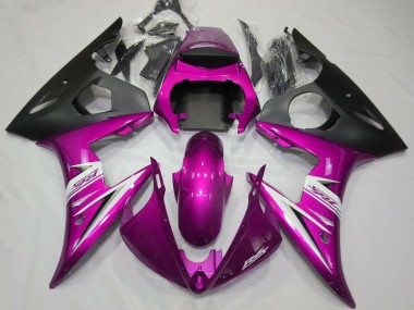Migliori Carene Moto Yamaha YZF R6 2005 - Rosa Nero Opaco Bianco