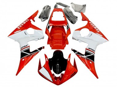 Migliori Carena Moto Yamaha YZF R6 2003-2004 - Rosso Bianco Nero Lucido Banda