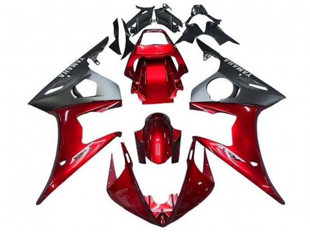 Migliori Carena Moto Yamaha YZF R6 2003-2004 - Rosso Nero Opaco