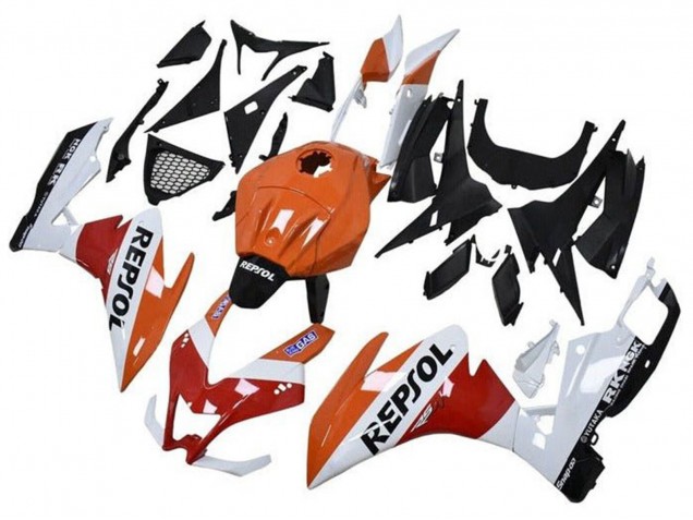 Migliori Carene Moto Aprilia RS4 50 125 2012-2019 - Arancia Bianco Rosso Nero Lucido Repsol