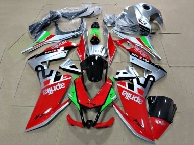 Migliori Carena Moto Aprilia RS4 50 125 2012-2018 - Argento Rosso Verde Nero Lucido