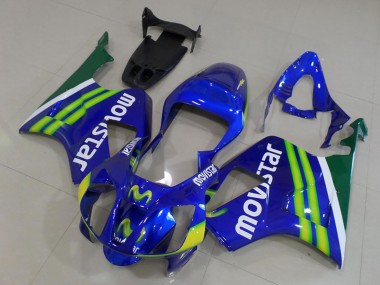 Migliori Carena Moto Honda VTR1000 2000-2006 - Blu Verde Bianco MoviStar
