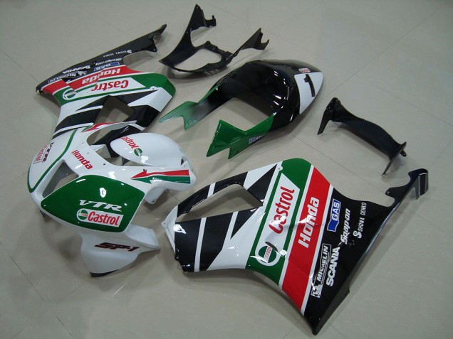 Migliori Kit Carena Moto ABS Honda VTR1000 2000-2006 - Bianco Rosso Verde Nero Lucido Castrol