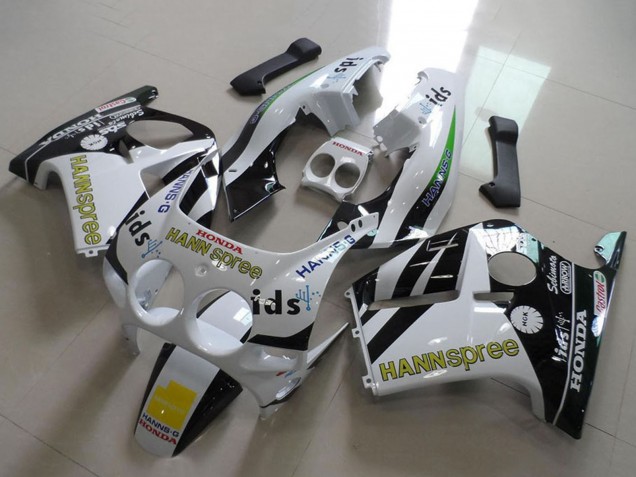 Migliori Carena Moto Honda CBR250RR MC19 1988-1989 - Bianco Giallo Nero Lucido Hannspree