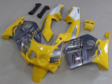 Migliori Carena Moto Honda CBR250RR MC19 1988-1989 - Bianco Giallo Argento