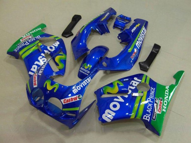 Migliori Carena Moto Honda CBR250RR MC19 1988-1989 - Blu Verde Bianco MoviStar Rosso Castrol
