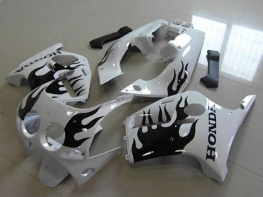 Migliori Carena Moto Honda CBR250RR MC19 1988-1989 - Bianco Nero Lucido Fiamma