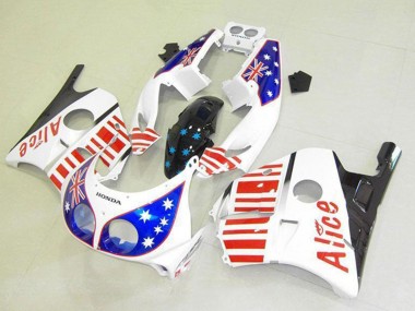 Migliori Carena Moto Honda CBR250RR MC22 1990-1998 - Bianco Rosso Blu Star Alice