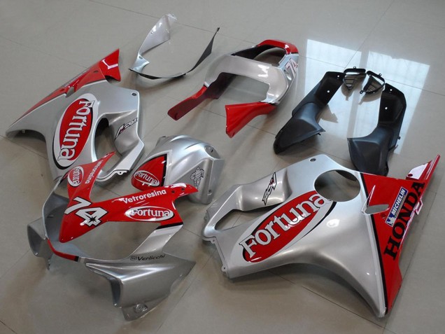 Migliori Carena Moto Honda CBR600 F4i 2001-2003 - Argento Rosso Fortuna