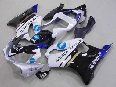 Migliori Carena Moto Honda CBR600 F4i 2001-2003 - Bianco Blu Nero Lucido Konica Minolta