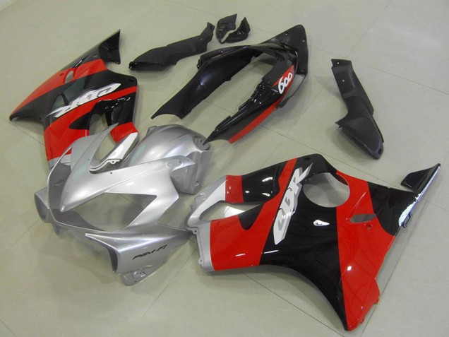Migliori Carena Moto Honda CBR600 F4i 2004-2007 - Argento Rosso Nero Lucido