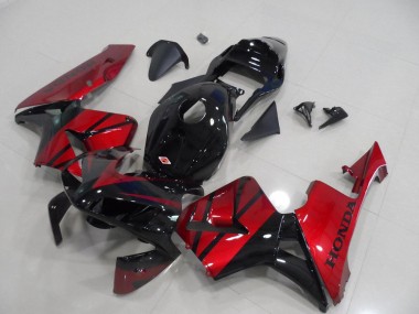 Migliori Carena Moto Honda CBR600RR 2003-2004 - Rosso Nero Lucido Banda