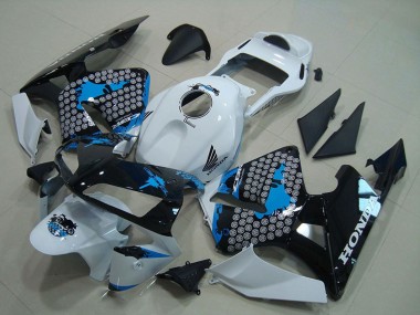 Migliori Carena Moto Honda CBR600RR 2003-2004 - Bianco Blu Nero Lucido