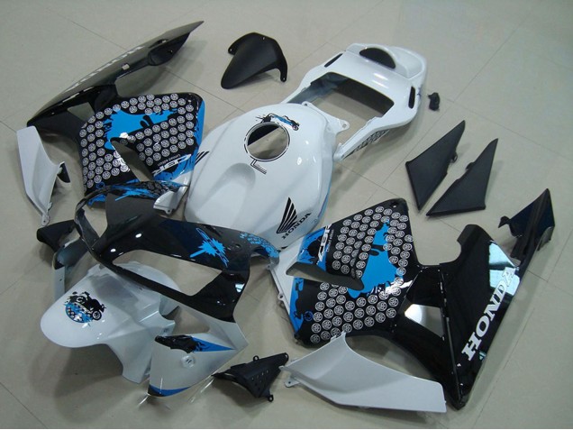 Migliori Carena Moto Honda CBR600RR 2003-2004 - Bianco Blu Nero Lucido
