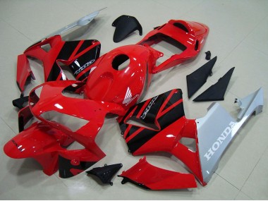 Migliori Carena Moto Honda CBR600RR 2003-2004 - Rosso Argento Nero Lucido