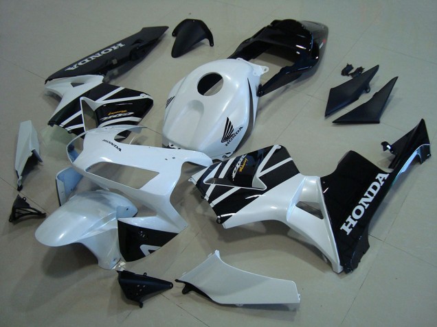 Migliori Carena Moto Honda CBR600RR 2003-2004 - Bianco Nero Lucido