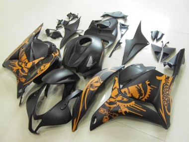 Migliori Carena Moto Honda CBR600RR 2009-2012 - Nero Opaco Arancia Cranio