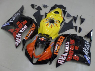 Migliori Carena Moto Honda CBR600RR 2009-2012 - Giallo Arancia Nero Lucido Rossi Corsa