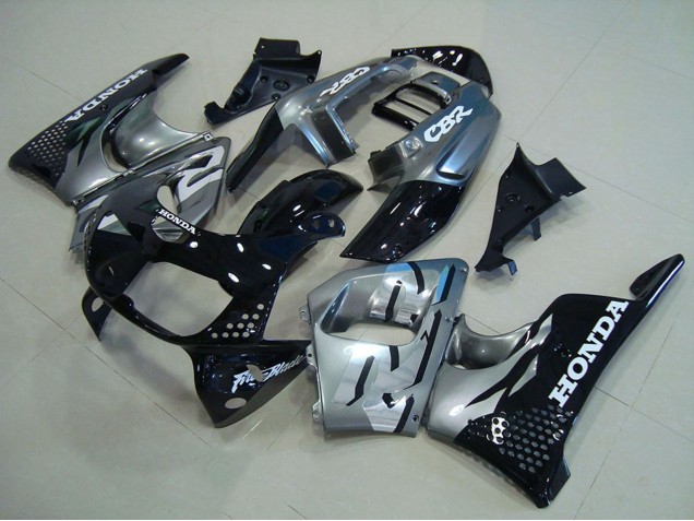 Migliori Carena Moto Honda CBR900RR 893 1996-1997 - Argento Nero Lucido
