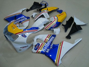 Migliori Carena Moto Honda CBR900RR 919 1998-1999 - Bianco Blu Giallo Rothmans