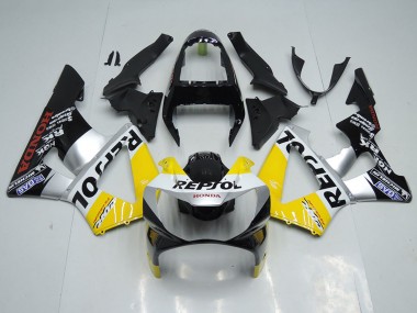 Migliori Carena Moto Honda CBR900RR 929 2000-2001 - Giallo Argento Nero Lucido Repsol