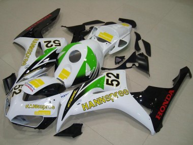 Migliori Carena Moto Honda CBR1000RR 2006-2007 - Bianco Verde Giallo Nero Lucido Hannspree 52