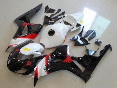 Migliori Kit Carena Moto ABS Honda CBR1000RR 2006-2007 - Bianco Rosso Nero Lucido