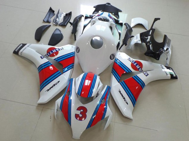Migliori Carena Moto Honda CBR1000RR 2008-2011 - Bianco Rosso Azzurro Chiaro Martini 3