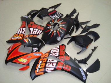 Migliori Carena Moto Honda CBR1000RR 2008-2011 - Nero Opaco Arancia Rossi Repsol 46