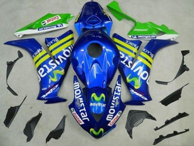 Migliori Carena Moto Honda CBR1000RR 2012-2016 - Blu Giallo Verde MoviStar Castrol