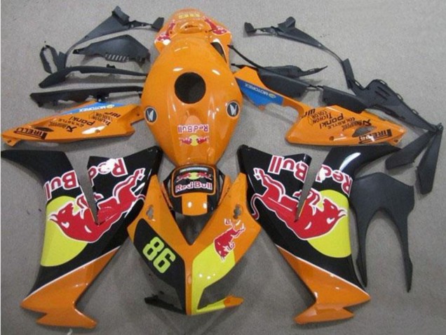 Migliori Carena Moto Honda CBR1000RR 2012-2016 - Arancia Giallo Nero Lucido Red Bull 86