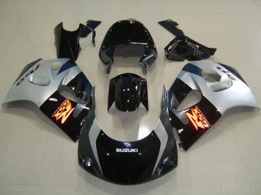 Migliori Carena Moto ABS Suzuki GSXR 750 1996-2000 - Nero Lucido Argento
