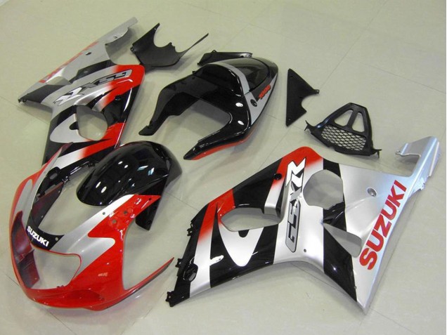 Migliori Carena Moto Suzuki GSXR 1000 2000-2002 - Argento Rosso Nero Lucido