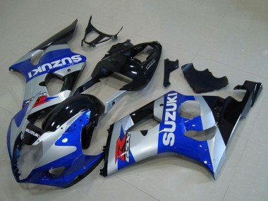 Migliori Carena Moto Suzuki GSXR 1000 2003-2004 - Argento Blu Nero Lucido Rosso