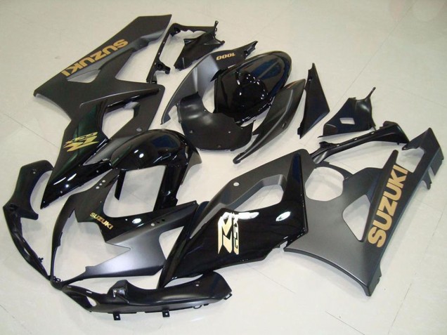 Migliori Carena Moto Suzuki GSXR 1000 2005-2006 - Nero Lucido Nero Opaco Oro Decal