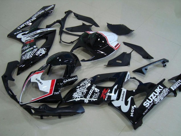 Migliori Carena Moto Suzuki GSXR 1000 2005-2006 - Nero Lucido Bianco Rosso Relentless
