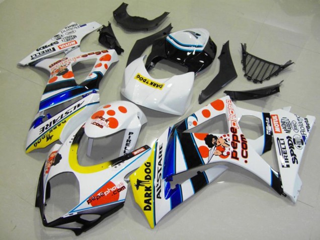 Migliori Carena Moto Suzuki GSXR 1000 2007-2008 - Bianco Rosso Giallo Blu Nero Pepe Phone
