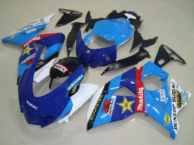 Migliori Carena Moto Suzuki GSXR 1000 2009-2016 - Blu Bianco Rosso Nero Rockstar Corsa