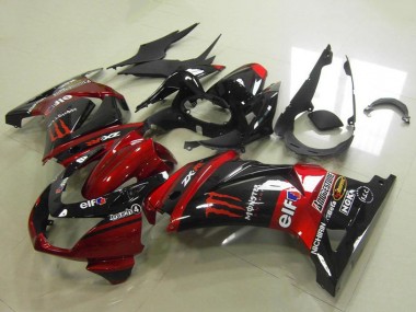 Migliori Carena Moto Kawasaki ZX250R 2008-2012 - Caramella Rosso Nero Lucido Elf Touch4 Mostro